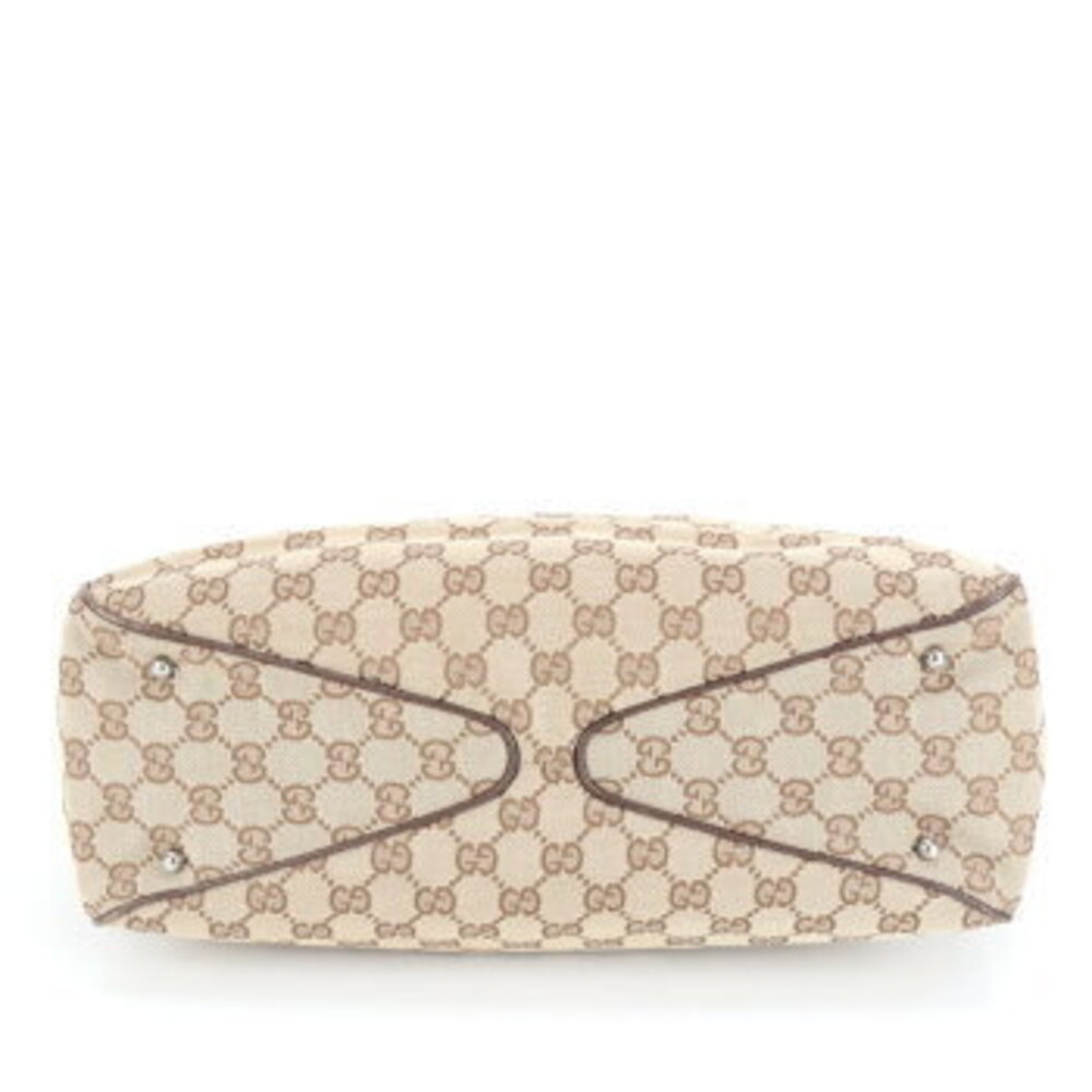 Gucci GG canvas leather tote bag shoulder brown MEM - Picture 5 of 9